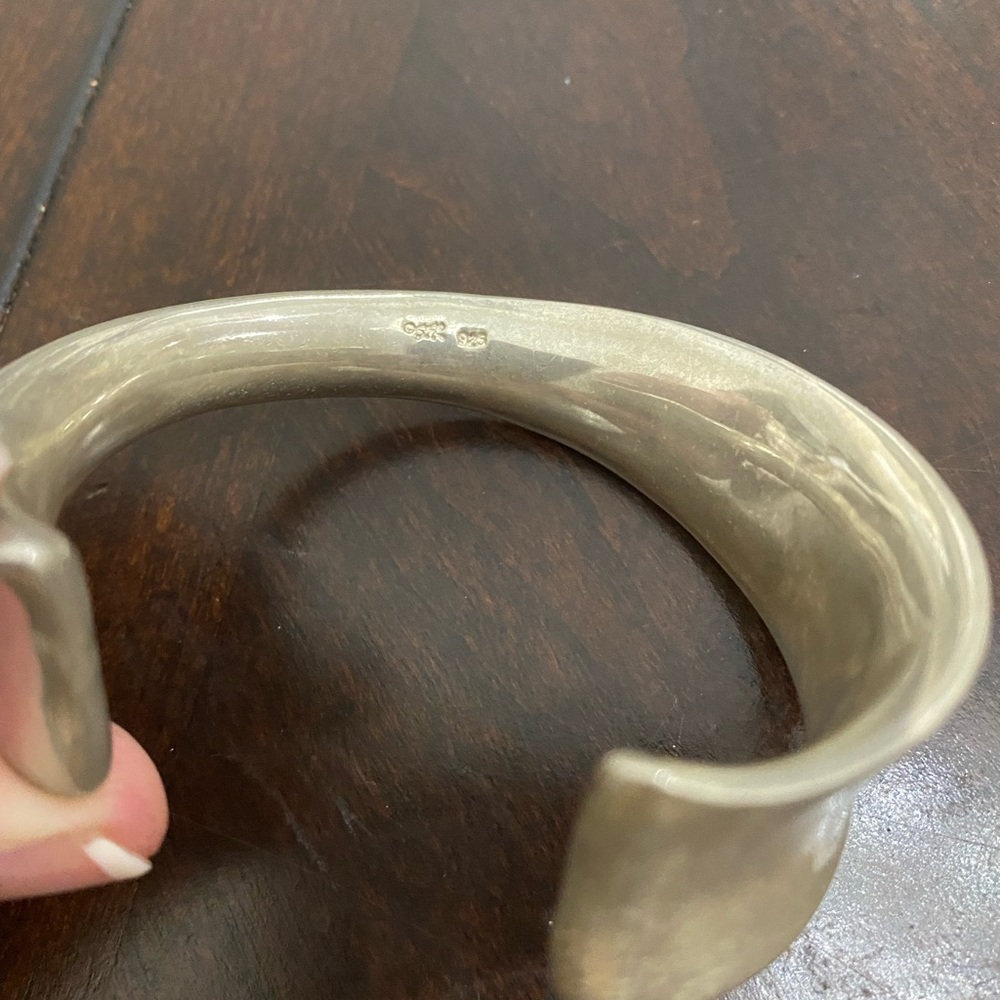 .925 Solid Twist Sterling Silver Cuff - image 8